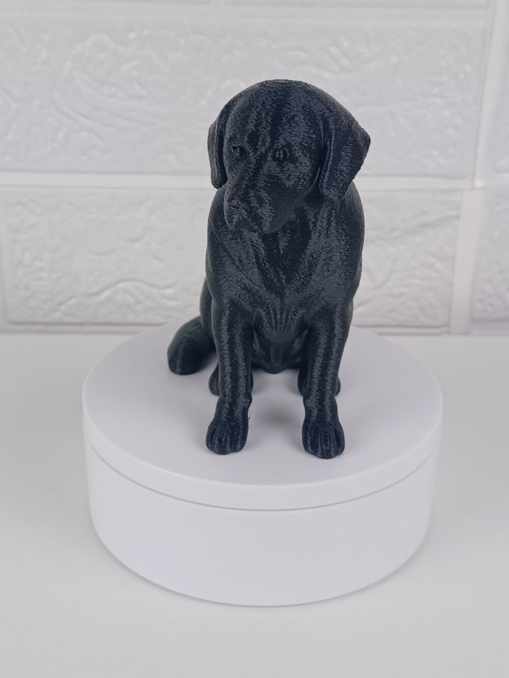 3D Printed Black Labrador Retriever Statue | Realistic Dog Sculpture Home Decor
